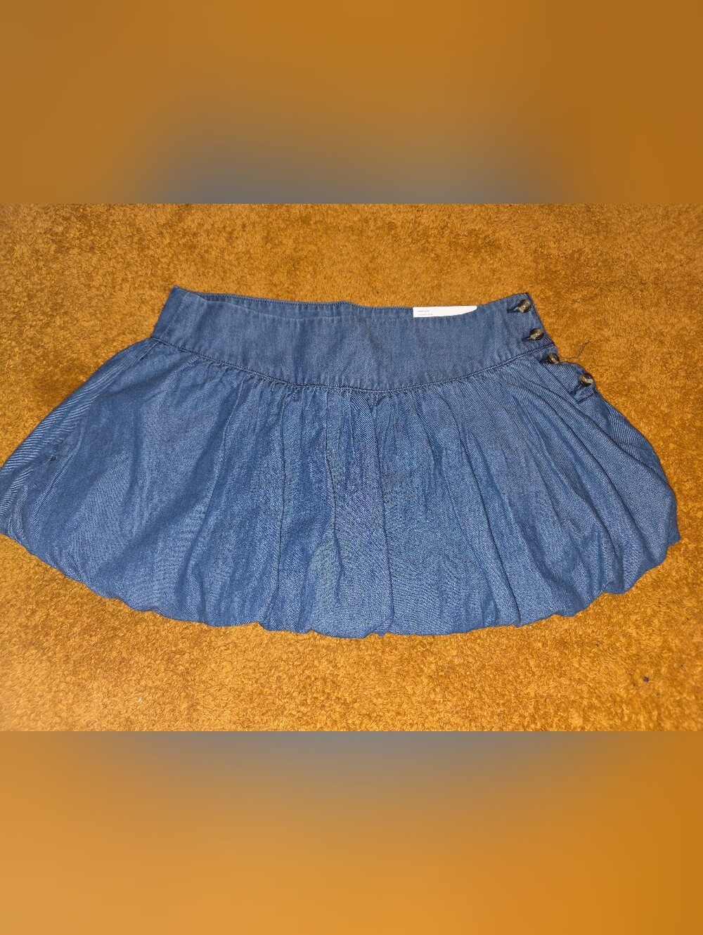 NWT American Eagle Denim Stretch Mini Bubble Skort Side Buttons Mid-Rise Size 10